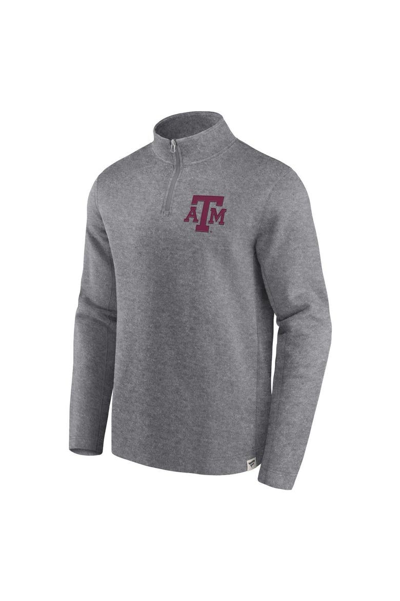 Men's Fanatics Branded Heather Gray Texas A&M Aggies Vintage Fleece Quarter-Zip Jacket, Alternate, color, Heather Gray