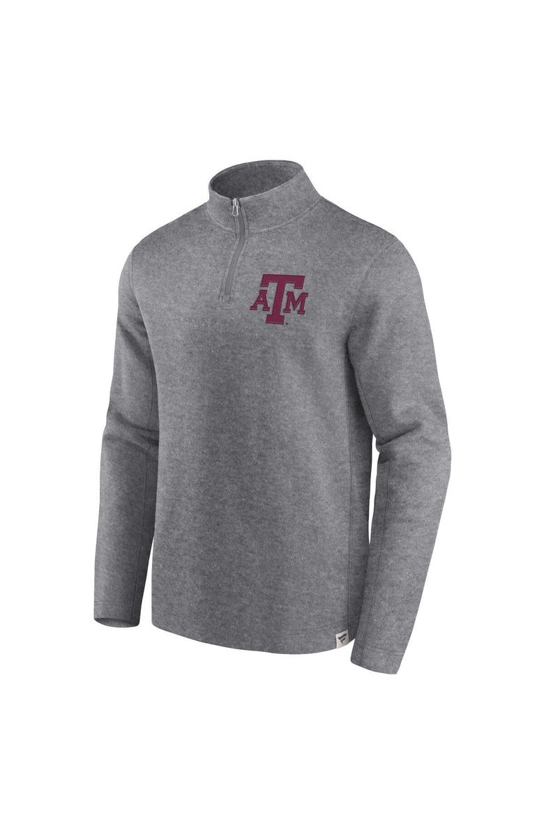 FANATICS Men's Fanatics Branded Heather Gray Texas A&M Aggies Vintage Fleece Quarter-Zip Jacket, Alternate, color, 