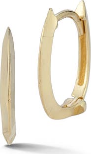 Ember Fine Jewelry 14K Gold Oval Huggie Hoop Earrings