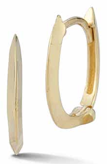 Ember Fine Jewelry 14K Gold Oval Huggie Hoop Earrings