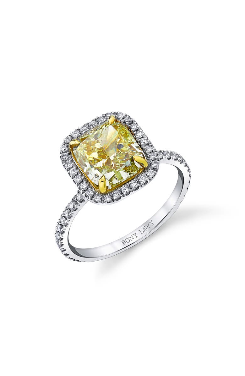 Bony Levy Cushion Yellow Diamond Ring, Main, color,