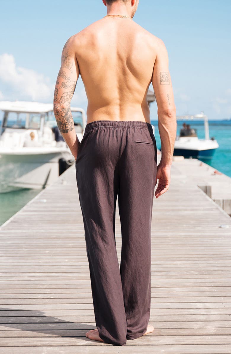 AUTO-REPLY<sup>™</sup> Linen Blend Drawstring Pants, Alternate, color, Granite/ Gray