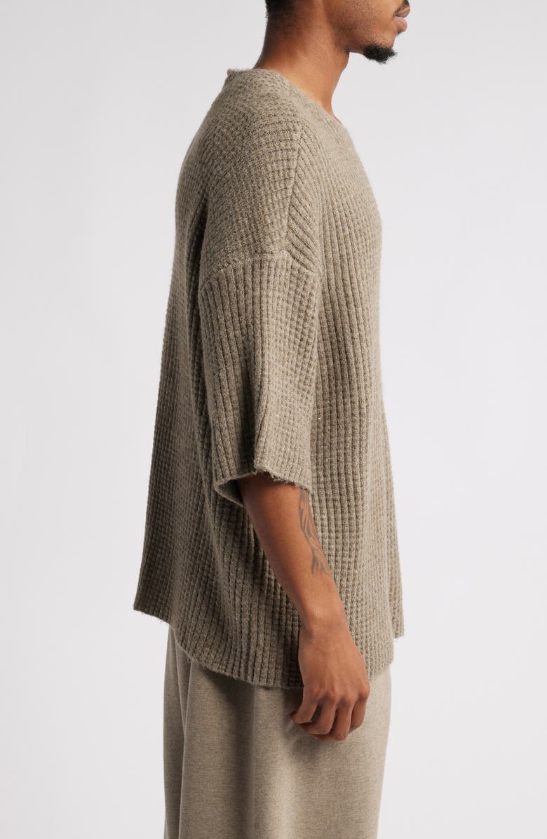 Fear of God Essentials Heavyweight Waffle Short Sleeve Sweater, Alternate, color, 