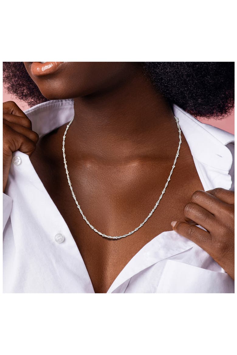 Saturno Bead Station Necklace, 2.7mm, Alternate, color, SILVER
