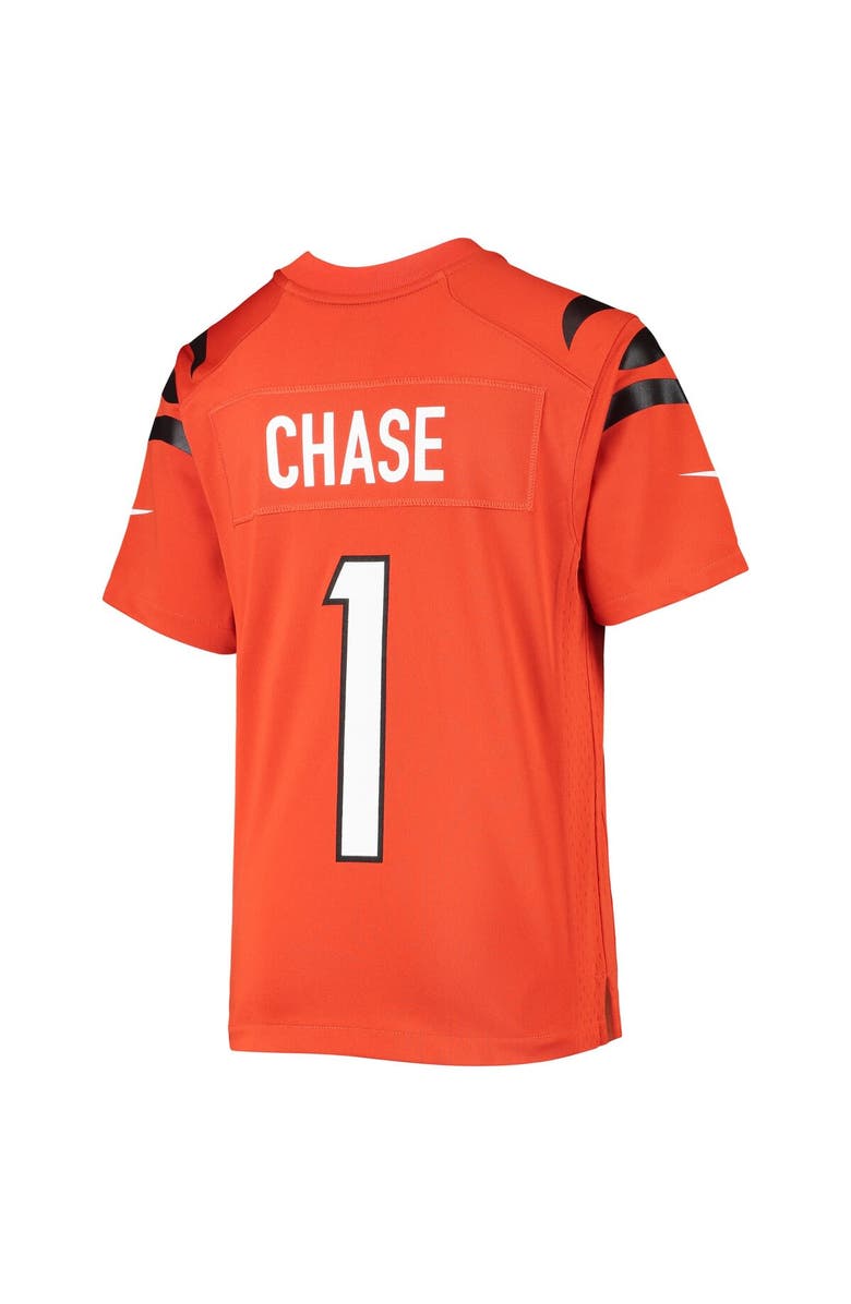 Nike Youth Nike Ja'Marr Chase Orange Cincinnati Bengals Game Jersey, Alternate, color, Orange