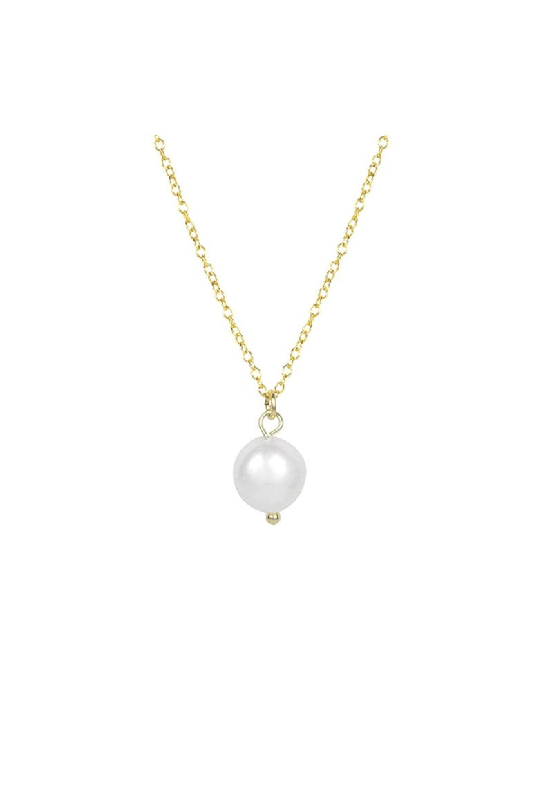 Long Pearl Pendant Necklace, Main, color, White/Gold