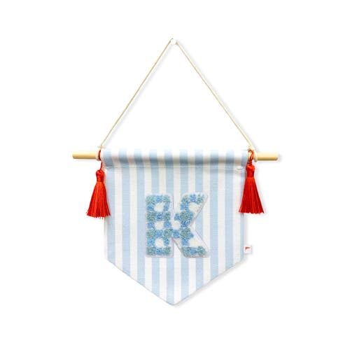 Ramus & Co A B C' Blue Striped Create-Your-Own Banner with Red Tassels and Chenille Letter Patch in K  product