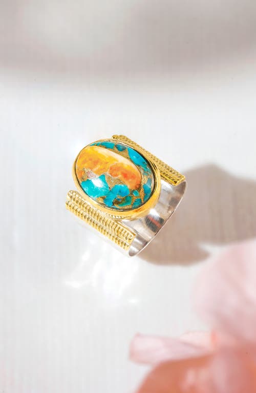 Ys Gems Oval Gemstone Ring In Orange
