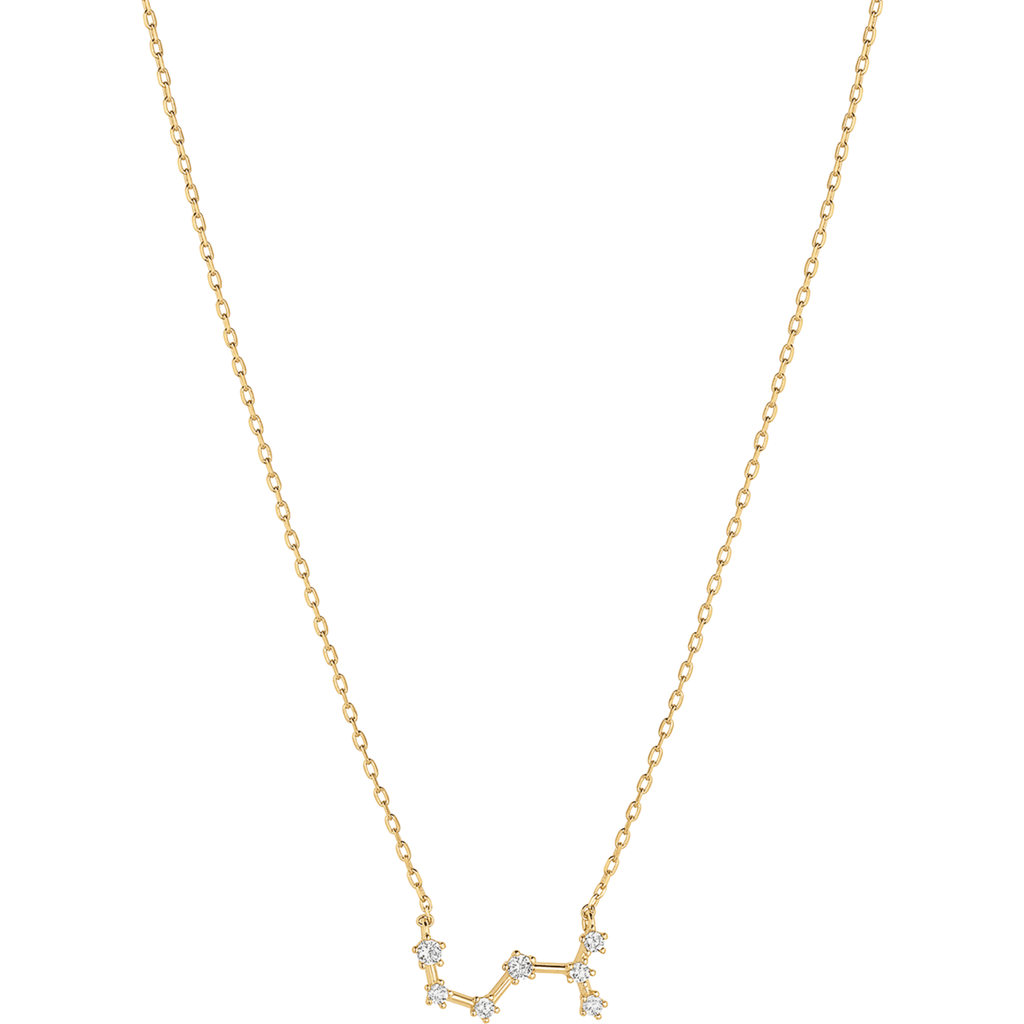 Bearfruit Jewelry 14k Gold Constellation Zodiac Necklace, 12 Zodiac Constellation Holiday Gift Idea
