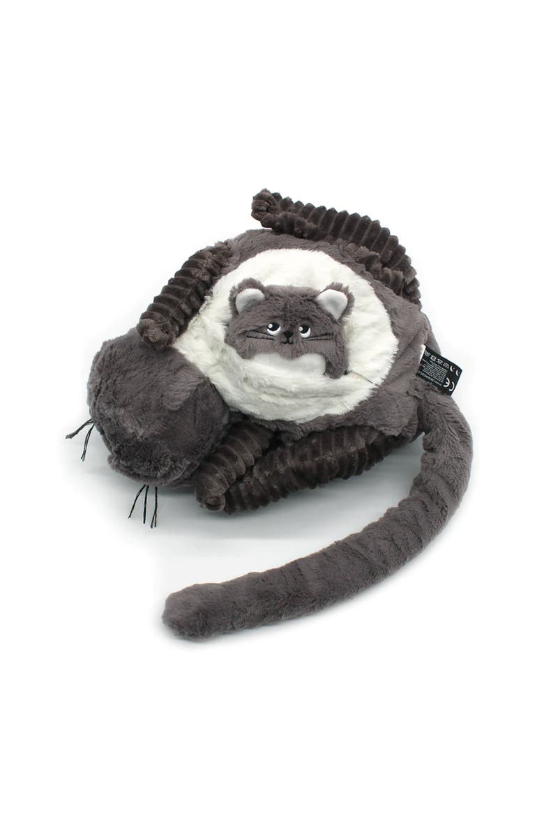 Les Ptipotos Cat Mom & Her Baby - Secret Keeper Plush Toy, Eco-Friendly, Soft & Washable, Alternate, color, Grey