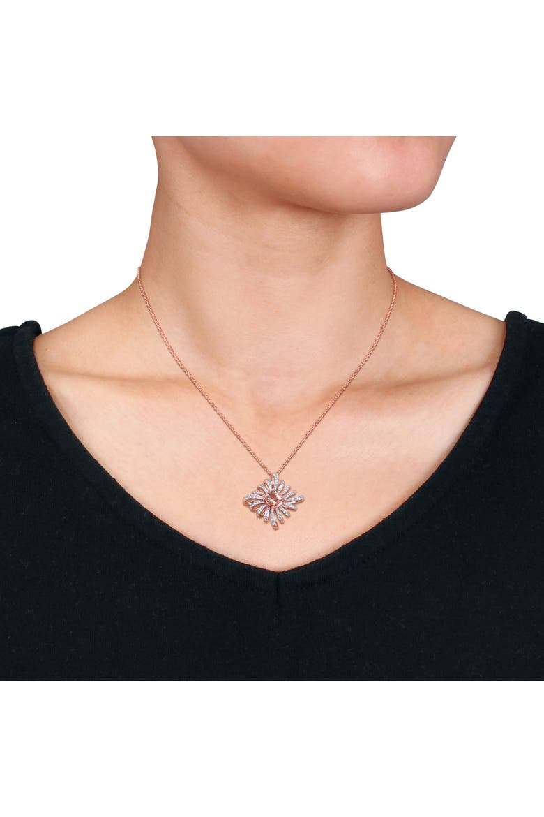 Morganite & White Topaz Floral Necklace, Alternate, color, Morganite