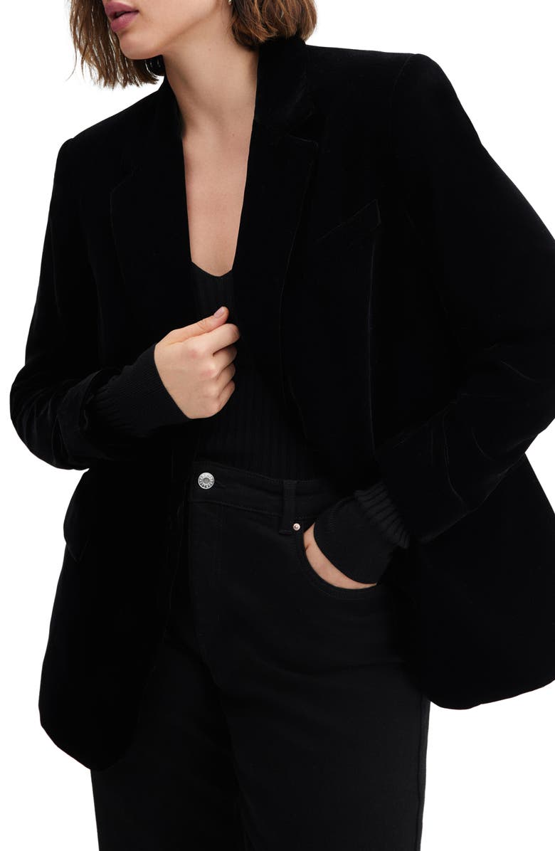 MANGO Velvet Blazer, Main, color, 