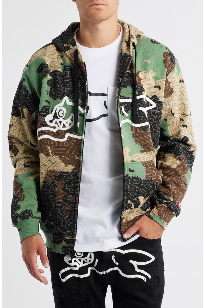 Camouflage Soft Shell Zip Hoodie, Main, color, CAMO