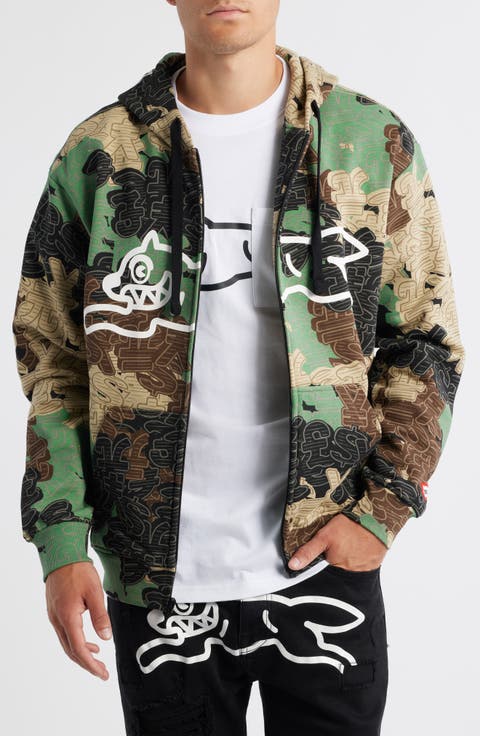 Camouflage Soft Shell Zip Hoodie