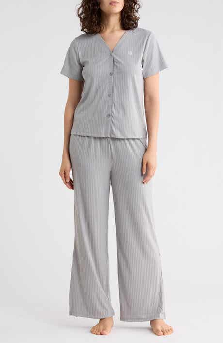 Tommy Hilfiger Short Sleeve Button-Up Top & Pants Pajamas