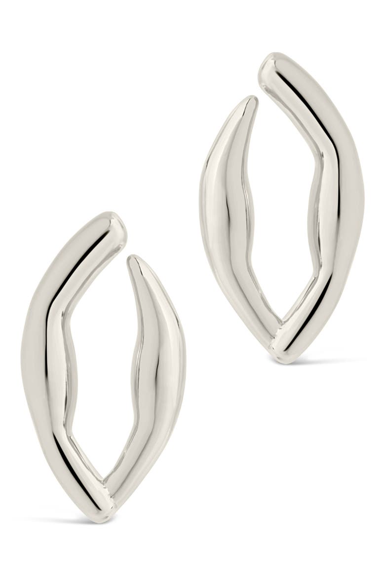 Sharee Contoured Stud Earrings, Alternate, color, SILVER