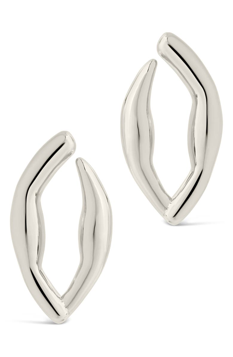 Sterling Forever Sharee Contoured Stud Earrings, Alternate, color, Silver