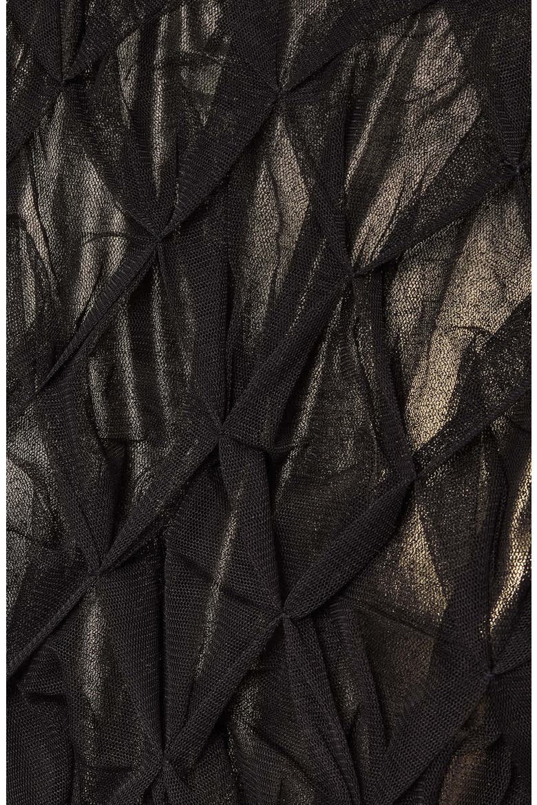 Lola Metallic Tulle Asymmetric Midi Dress, Alternate, color, BLACK/ METALLIC GOLD