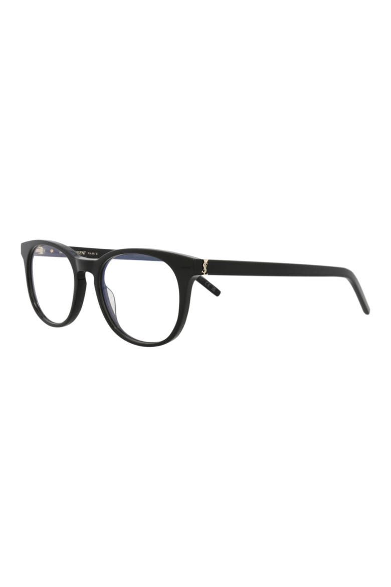 52mm Oval Optical Glasses, Alternate, color, BLACK BLACK TRANSPARENT