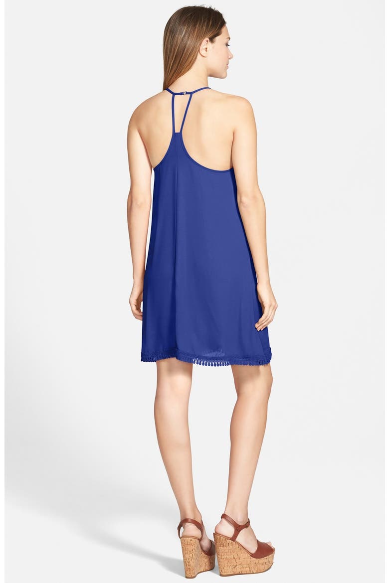 dee elle Lace Trim Shift Dress, Alternate, color, ROYAL