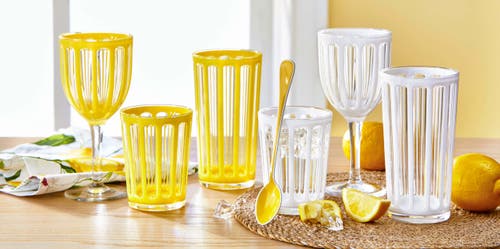 Tag Villa 22 oz Green Acrylic All Purpose Red White Bpa-free, Dishwasher Safe, Durable Drinkware In Yellow