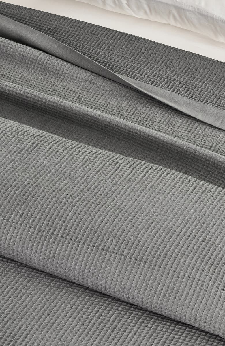Woven & Weft Soft Cotton All-Season Waffle Weave Throw Blanket, Alternate, color, Light Grey
