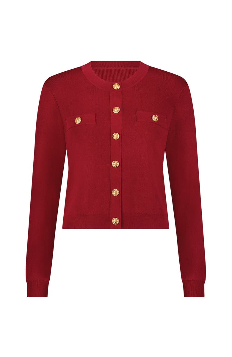 The Noli Shop Loretta Knit Cardigan Top, Alternate, color, Merlot
