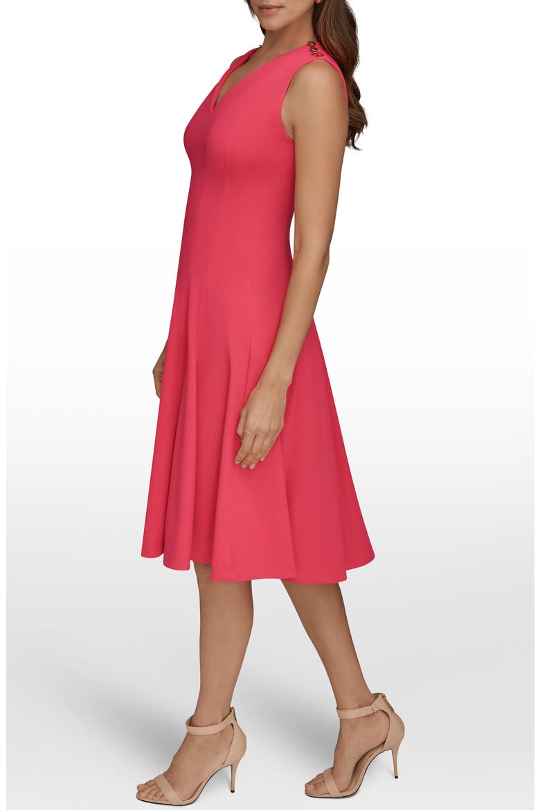 Sleeveless Fit & Flare Dress, Alternate, color, AZALEA