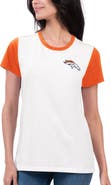 G-III 4HER BY CARL BANKS Women's G-III 4Her by Carl Banks White/Orange Denver Broncos Fashion Illustration T-Shirt