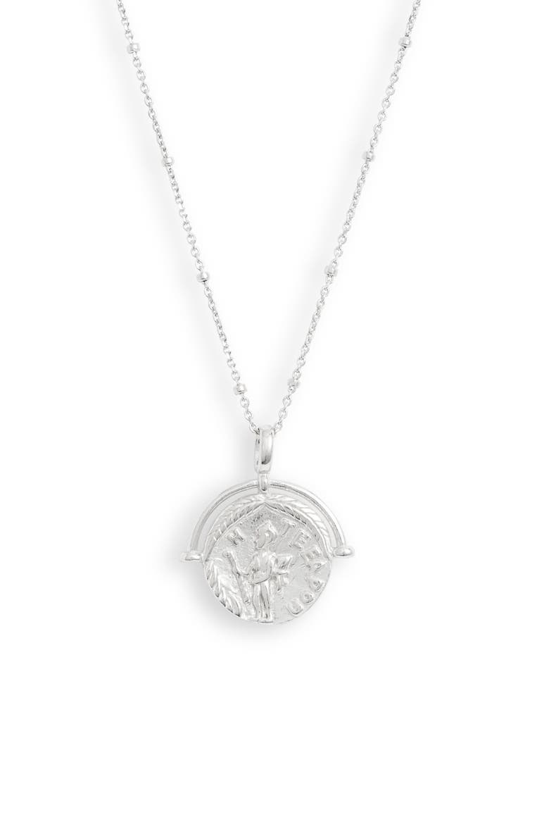 Adina’s Jewels Ancient Greek Coin Necklace, Main, color, SILVER