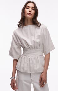 Topshop Open Back Woven Top