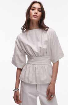 Topshop Open Back Woven Top