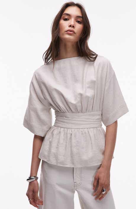 Topshop Open Back Woven Top