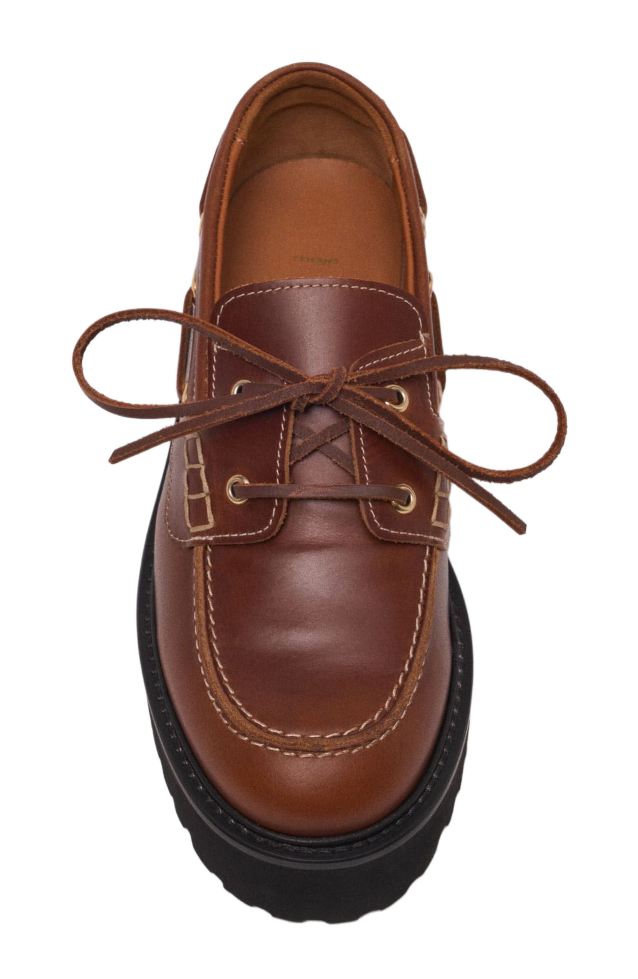 maje Boat shoes with chunky sole, Alternate, color, Brown