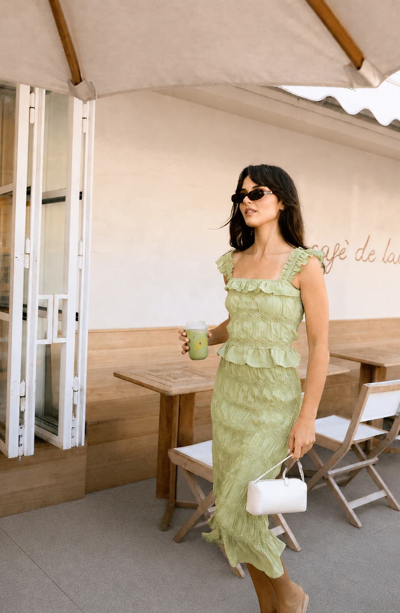 WAYF Kristina Midi Skirt, Alternate, color, Pistachio