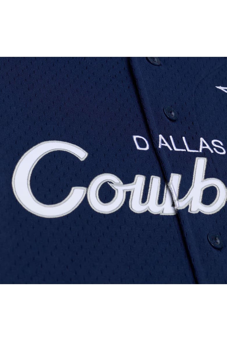 Men's Mitchell & Ness Navy Dallas Cowboys Head Coach Mesh Full-Button Fashion Jersey, Alternate, color, Navy