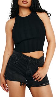 Good American Ribbed Crop Tank