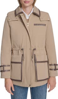 Cole Haan Hooded Water Resistant Insulated Raincoat