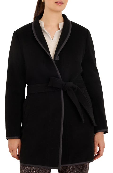 Reversible Quilted Wool Blend Topcoat