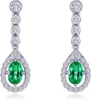 Lafonn Oval Halo Drop Earrings