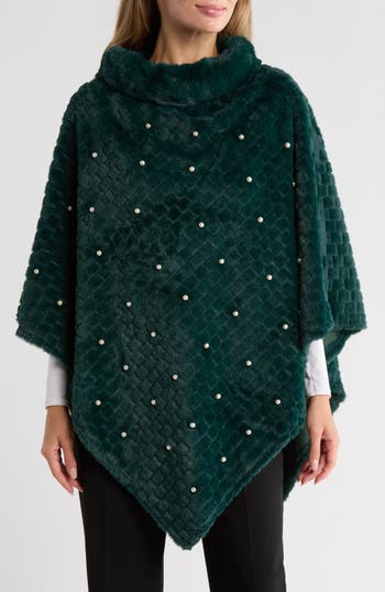 Nanette Lepore Elegant Faux Pearl Ruana In Green