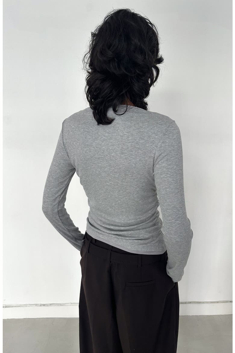 Maja Rib Jersey Cardigan, Alternate, color, Light Grey