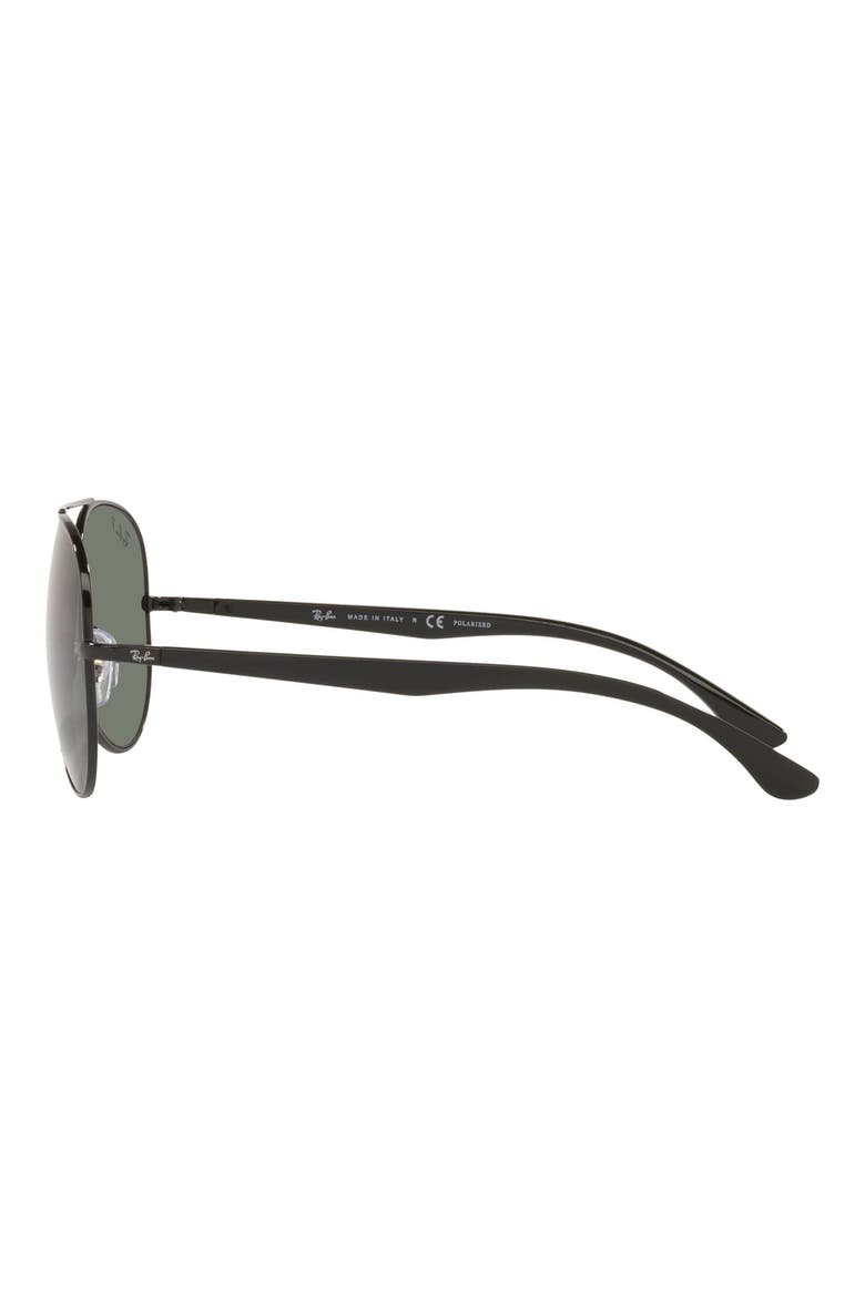 58mm Polarized Aviator Sunglasses, Alternate, color, BLACK/ GREEN POLAR