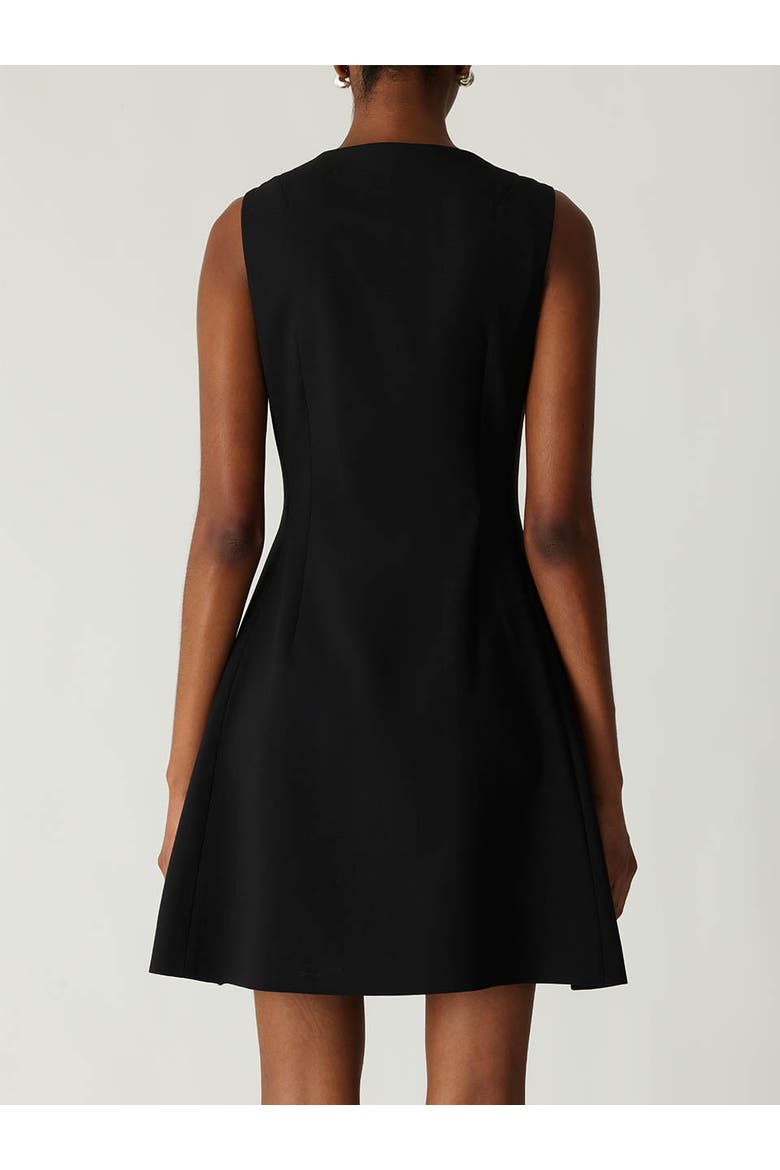Refined Suiting Double Breasted Mini Dress, Alternate, color, BLACK