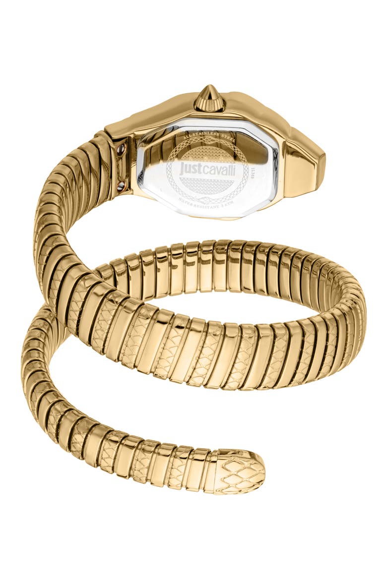 Snake Wraparound Bracelet Watch, 22mm x 34.5mm, Alternate, color, GOLD