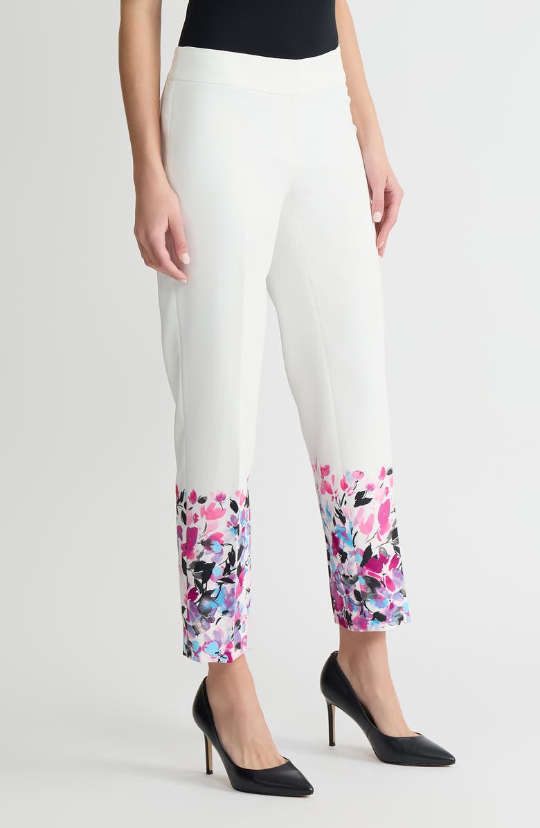 KASPER The Ava Placed Floral Straight Leg Ankle Pants, Alternate, color, 