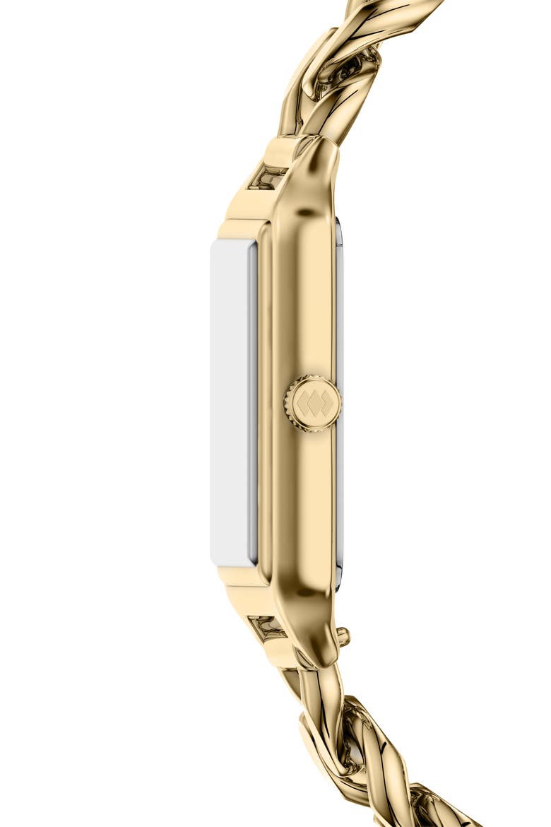 Raquel Tank Curb Chain Bracelet Watch, 23mm x 38mm, Alternate, color, GOLD