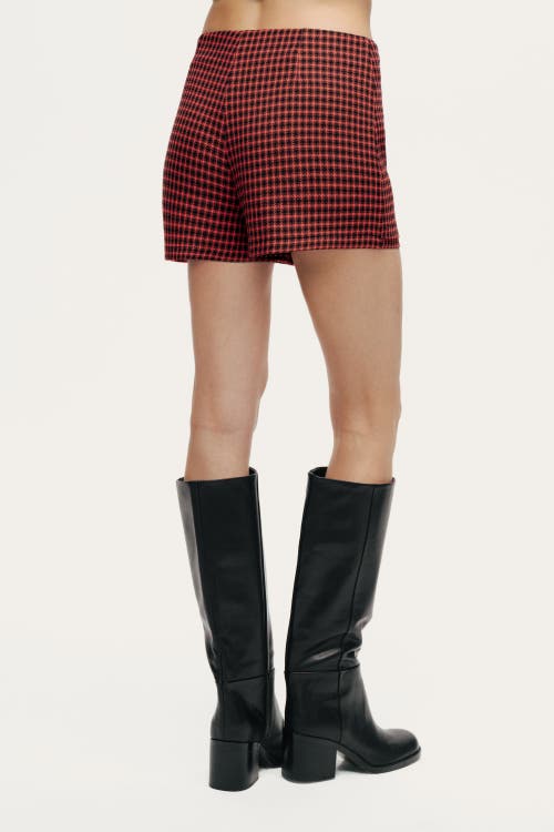 Nocturne Checked High-rise Mini Skort In Brown