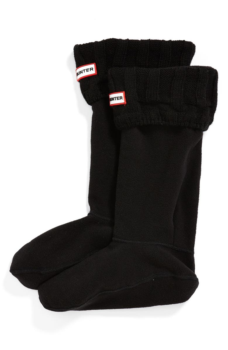 Hunter 'Guernsey' Tall Fleece Boot Socks, Main, color, 