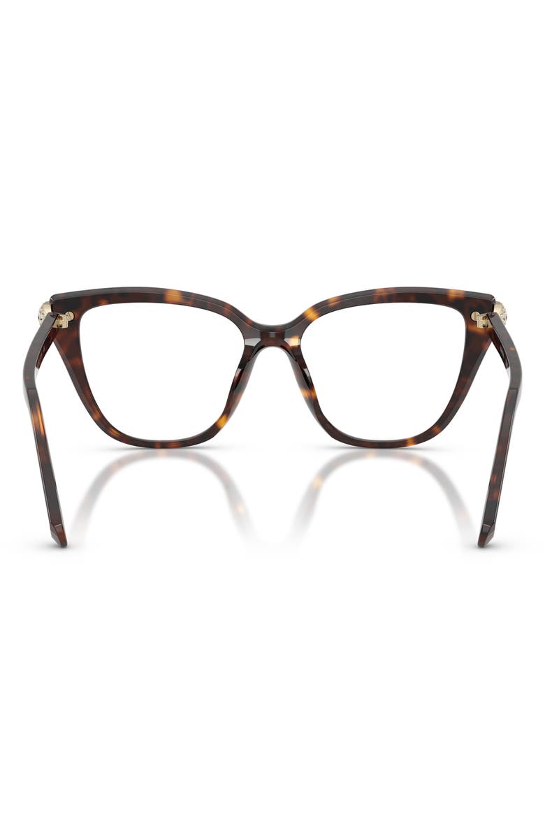 Swarovski 54mm Cat Eye Optical Glasses, Alternate, color, Havana/ Demo Lens